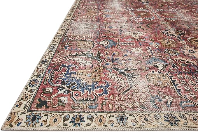 Loloi Chris Loves Julia Jules Collection JUL-01 Merlot/Multi 5'-0'' x 7'-6'', .13" Pile Height, Area Rug