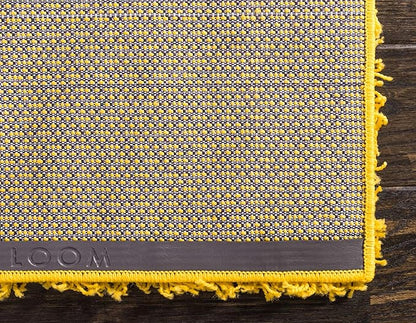 Unique Loom Solid Shag Collection Area Rug (8' x 11' Rectangle, Tuscan Sun Yellow)
