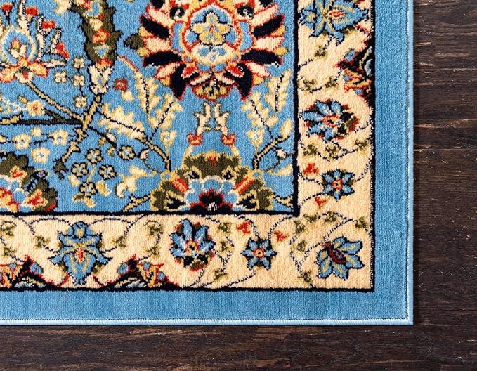 Unique Loom Espahan Collection Area Rug - Cape Cod (2' 7" x 10' Runner, Blue/ Black)