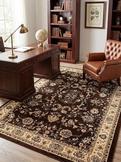 Rugs.com Yasmin Collection Rug – 6' x 9' Brown Medium Rug Perfect for Bedrooms, Dining Rooms, Living Rooms