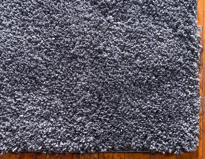 Unique Loom Davos Shag Collection Area Rug - Solid (9' x 12' Rectangle, Peppercorn)