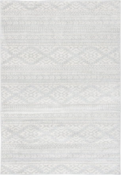 SAFAVIEH Area Rug 4x6 - Tulum Collection - Light Grey & Ivory, Moroccan Boho Tribal Design, Non-Shedding & Easy to Clean, Ideal for Living Room, Bedroom, Dining Space (TUL272F)