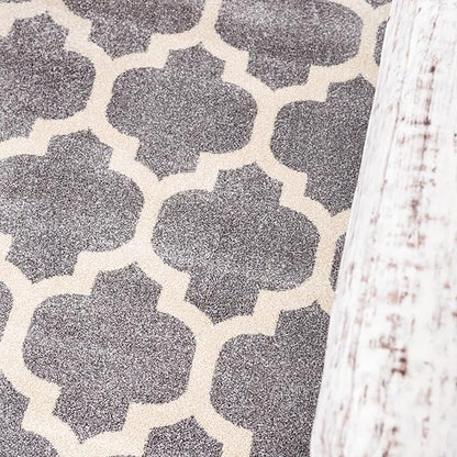 Rugs.com Lattice Collection Rug – 9' x 12' Dark Gray Medium Rug Perfect for Living Rooms, Large Dining Rooms, Open Floorplans