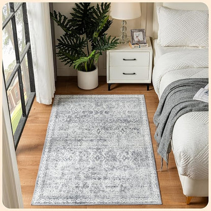 Istana 3x5 Area Rug - Light Grey Modern Rugs for Living Room 3x5 - Foldable Rugs for Bedroom/Living Room Rug - Stain Resistant Washable Rug - Eco-Friendly Small Area Rugs