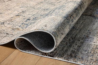 Loloi Teagan Collection TEA-05 Denim/Slate 5'-3" x 7'-6" Area Rug, Large, Soft Neutral Rug, High-Traffic for Living Room, Bedroom, Home Office, Dining Area