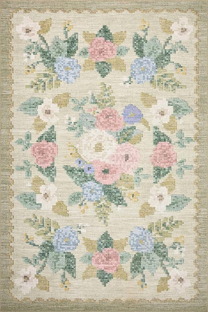 Loloi Rifle Paper Co. Rosa Collection RSA-02 Cream/Multi 3'-9" x 5'-6" Accent Rug