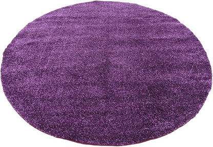 Unique Loom Solo Collection Area Rug - Calabasas (7' 10" Round, Violet)