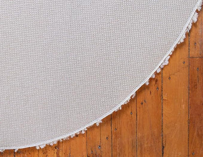 Unique Loom Davos Shag Collection Area Rug - Solid (5' 1" Round, Linen)