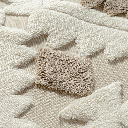 Ivory Brown 5x7 Area Rug Washable Living Room Moroccan Shag Carpet Non Slip Soft Neutral Boho Plush Pile Large Throw Rug for Kitchen Office Dining Room Bedroom Laundry