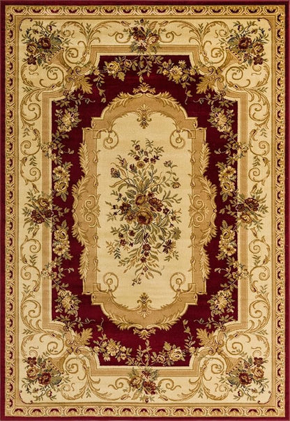 Rugs.com Chateau Collection Rug – 7' x 10' Red Medium Rug Perfect for Bedrooms, Dining Rooms, Living Rooms