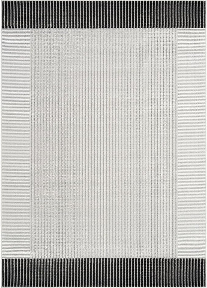 Modern Micro Loop Indoor Area Rugs for Living Room Bedroom Kitchen Geometric Striped Black-White 6x9 Luxury Durable Low and High Pile Non-Shedding Stain Resistant Soft Area Carpet 6 x 9