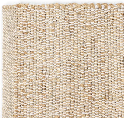 REDEARTH · Jute Cotton Area Rug - 6'x9' Rectangular Rug, Sustainable Handwoven, Non-Shedding, Soft & Durable – Reversible, Neutral Tones for Home Décor in Living Room, Dining Room, Bedroom