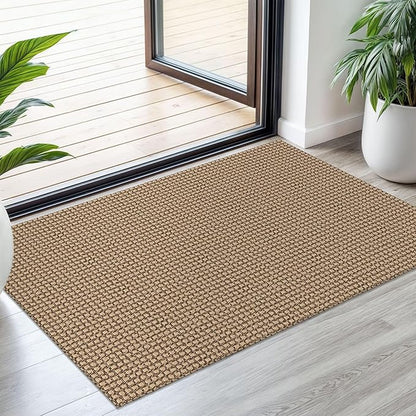 Small Braided Rugs 2x3 Ft Area Rugs for Entryway Washable Rug Non Slip Throw Rugs Cotton Woven Door Mat Indoor Entrance Front Door Rugs for Foyer Kitchen, Orange/Tan/Brown