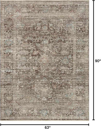 Loloi Magnolia Home by Joanna Gaines Millie Collection MIE-03 Charcoal/Dove 5'-3" x 7'-6", .25" Pile Height, Area Rug