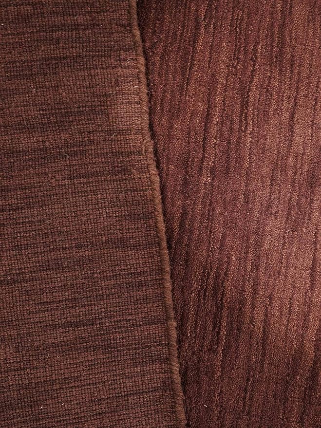 Hand Knotted Loom Wool ECO-Friendly Area Rugs - 4'x6', Rectangle, Purple Color, Solid Plain Design, High Pile Handmade Anti Skid Area Rugs for Living Room, Bed Room (L00111)