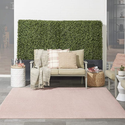 Nourison Home Nourison Essentials Pink 5' x Square Area Rug - Easy Clean, Non Shedding, Bed Room, Living Room, Dining Room, Kitchen (5' x Square)