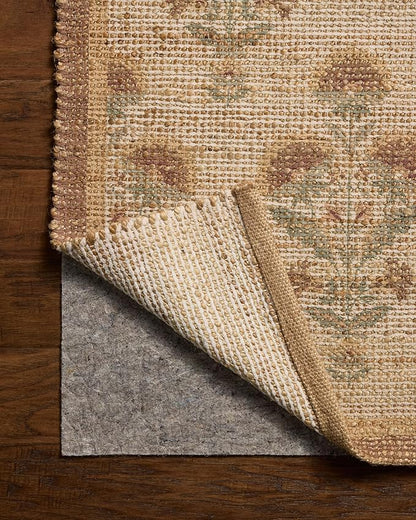 Loloi Chris Loves Julia Rue Collection RUE-01 Wheat/Sage 8'-6" x 11'-6" Area Rug Jute Neutral Floral Living Room Bedroom Rug