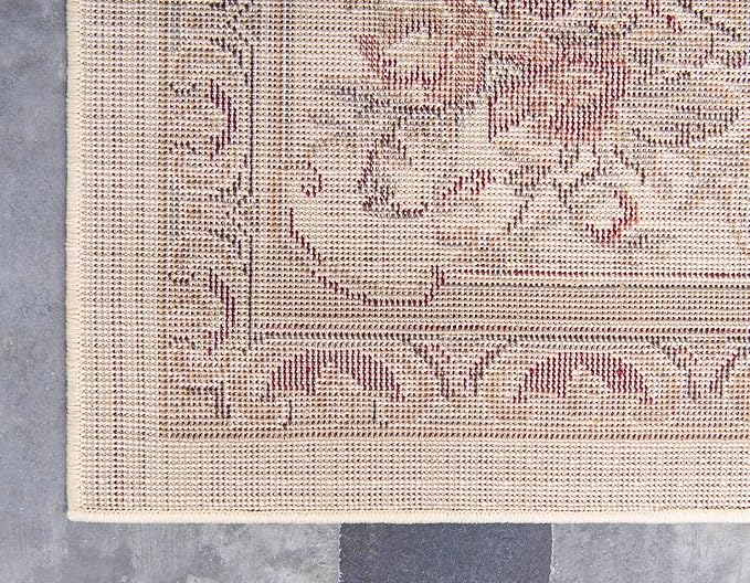 Unique Loom Versailles Collection Traditional Classic Floral Motif Area Rug (7' 0 x 10' 0 Rectangular, Ivory/ Tan)