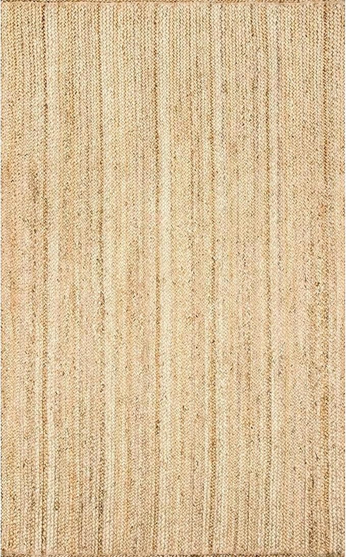 Handwoven Jute Rug for Home Décor, Boho Reversible Braided Carpet, Ethnic Rectangular Area Mat for Indoor Outdoor Living Room or Bedroom (2 Ft 6 Inch x 18 Ft)