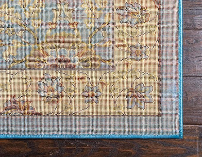 Unique Loom Espahan Collection Area Rug - Cape Cod (2' 2" x 3' 1" Rectangle, Blue/ Black)