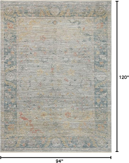 Loloi Magnolia Home by Joanna Gaines Millie Collection MIE-04 Slate/Multi 7'-10" x 10', .25" Pile Height, Area Rug