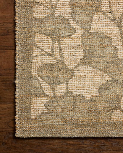 Loloi Chris Loves Julia Rue Collection RUE-02 Olive/Sage 7'-6" x 9'-6" Area Rug Jute Neutral Floral Living Room Bedroom Rug
