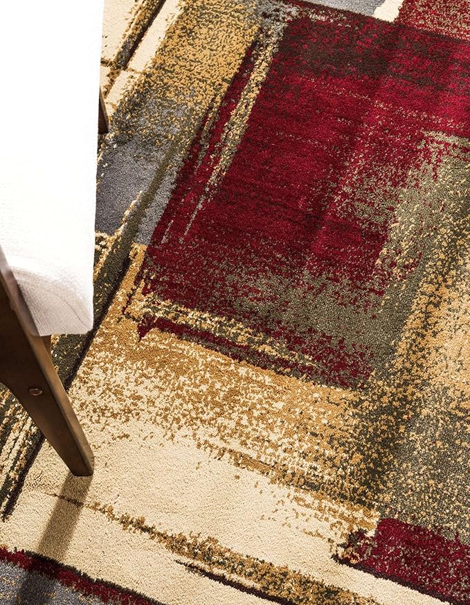 Unique Loom Barista Collection Area Rug - Timor (2' 2" x 3' 1" Oval, Multi/Red)