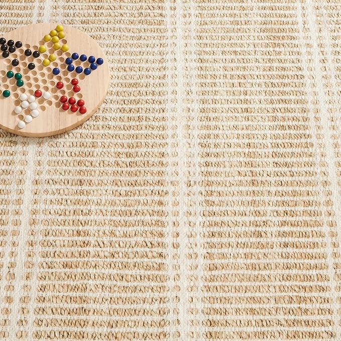 Dash & Albert Arbor Natural Machine Washable Rug, 7.5 X 9.5 Feet, Tan Stripe Pattern