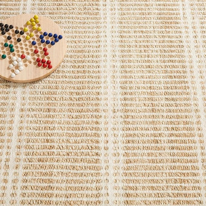 Dash & Albert Arbor Natural Machine Washable Rug, 8.5 X 11.5 Feet, Tan Stripe Pattern