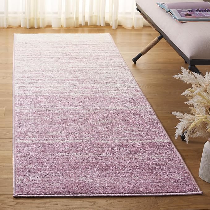 SAFAVIEH Adirondack Collection Runner Rug - 2'6" x 12', Cream & Purple, Modern Ombre Design, Non Shedding & Easy to Clean, Ideal for Hallway, Foyer, Kitchen, Entryway, Bedroom (ADR113L)