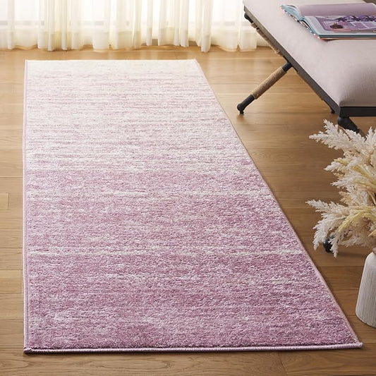 SAFAVIEH Adirondack Collection Runner Rug - 2'6" x 14', Cream & Purple, Modern Ombre Design, Non Shedding & Easy to Clean, Ideal for Hallway, Foyer, Kitchen, Entryway, Bedroom (ADR113L)