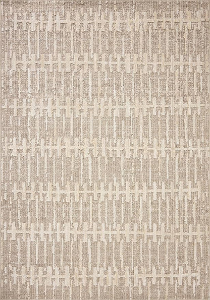 Loloi Amber Lewis Bexley Collection BEX-02 Taupe/Natural 9' x 13' Area Rug Neutral, Textured, Living, Bedroom, Dining, Carpet