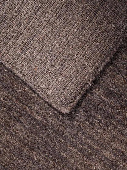 Hand Knotted Loom Wool ECO-Friendly Area Rugs - 4'x6', Rectangle, Charcoal Color, Solid Plain Design, High Pile Handmade Anti Skid Area Rugs for Living Room, Bed Room (L00111)
