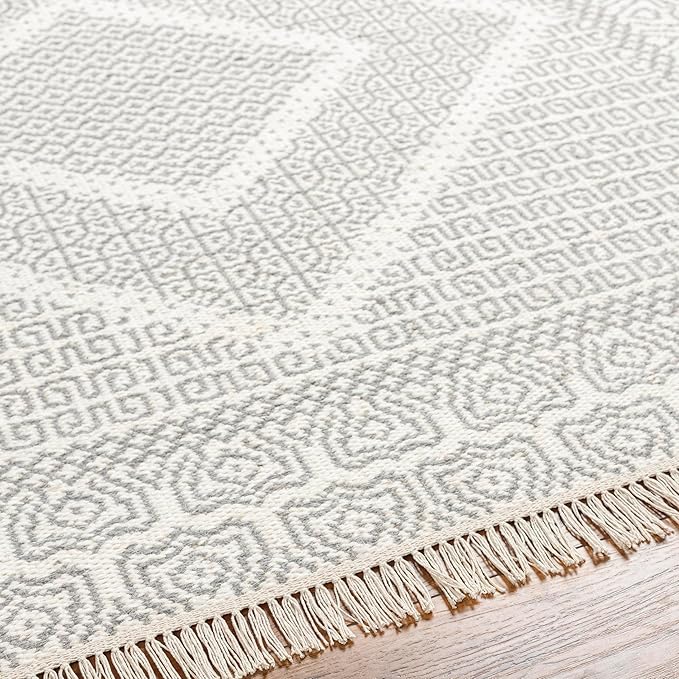Mark&Day Wool Rugs, 8x10 Nishnabotny Cottage Light Gray Area Rug, Grey Beige Carpet for Living Room, Bedroom or Kitchen (8' x 10')