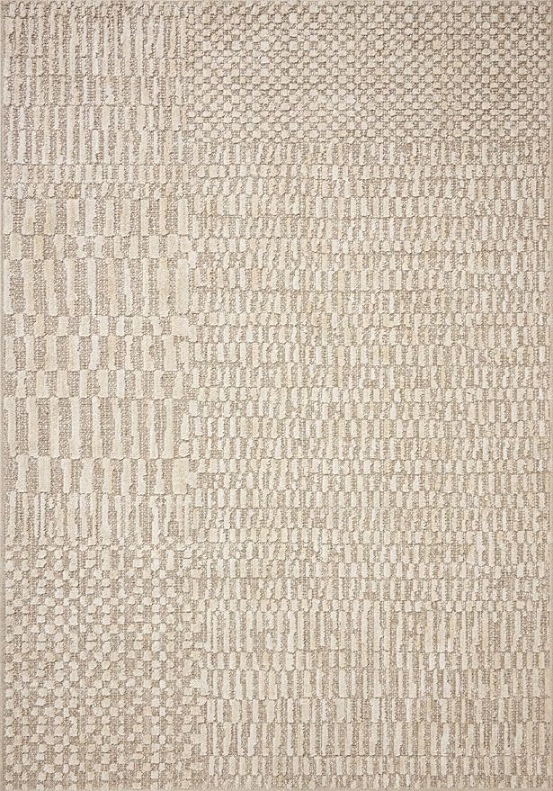 Loloi Amber Lewis Bexley Collection BEX-01 Natural/Birch 4'-0" x 6'-0" Accent Rug Neutral, Textured, Living, Bedroom, Dining, Carpet