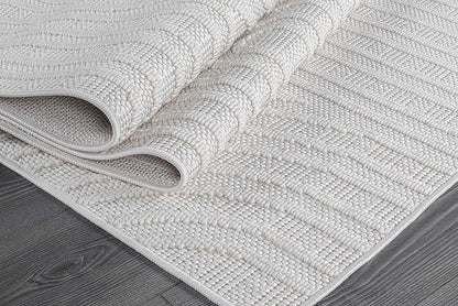 Beverly Rug Micro Loop Area Rug White 8x10 Modern Luxury Soft Circle Geometric Durable Indoor Area Rugs for Living Dining Room Office Stain Resistant Non Shedding Casual Indoor Carpet White 8 x 10