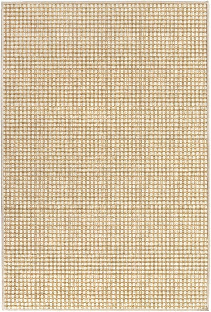 Dash & Albert Hartley Natural Machine Washable Rug, 4 X 6 Feet, Natural Plaid Pattern