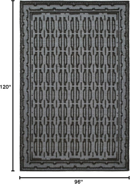 Dash and Albert Campbell Iron Handwoven Wool Rug, 8 X 10 Feet, Neutral/Grey Geometric Pattern - Premium Luxury Hotel Quality Soft Breathable Hypoallergenic Machine Washable Easy Care All Season