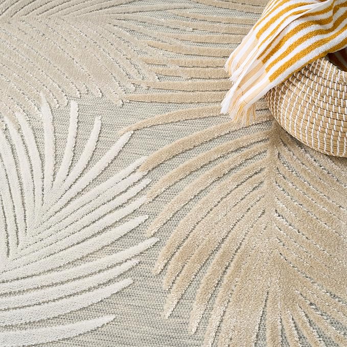 Nourison Home Suncoast Grey 5'3" x 7'3" Area Rug - Easy Clean, Non Shedding, Bed Room, Living Room, Dining Room, Kitchen (5' x 7')