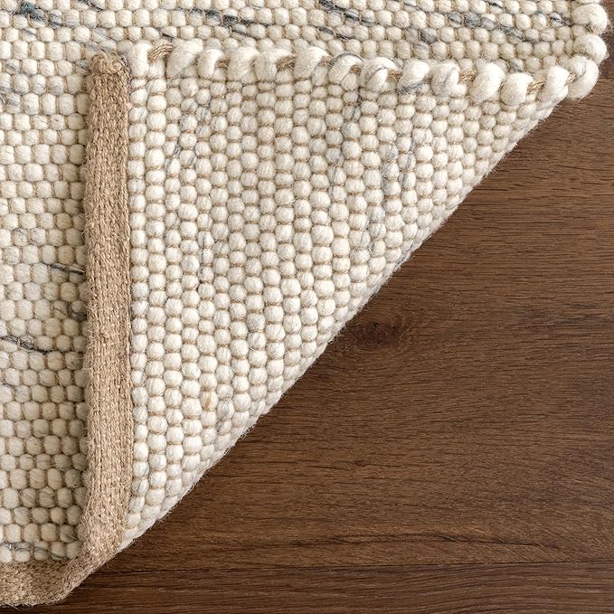 Rugs USA Hamptons Marled Ivory/Grey, 6' x 9', Hand Woven, Marled, Tassel, Soft and Cozy, High Traffic, Stain Resistant, Easy Clean, Durable Area Rug for Bedroom, Living Room, Dining, Den, Foyer