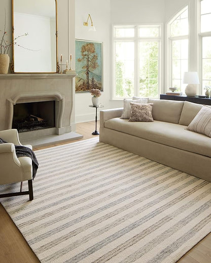 Loloi Chris Loves Julia Chris Collection CHR-05 Ivory/Slate 9'-3" x 13', .50" Pile Height, Area Rug