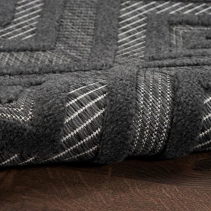 Nourison Home Versatile Charcoal Black 7' x 10' Area Rug - Easy Clean, Non Shedding, Bed Room, Living Room, Dining Room, Kitchen (7' x 10')