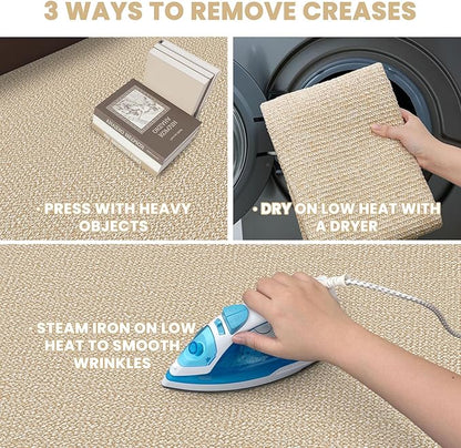 EARTHALL Washable Area Rug 4x6 Ft Non Slip Rugs for Entryway Braided Throw Rugs Bedroom Carpet Cotton Entry Rug Woven Floor Carpets for Bedroom Dining Room Living Room, Golden Beige/White