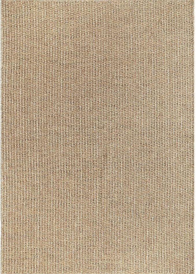 Easy Jute Rugs 9x12 Natural Color Living Room Indoor Outdoor Area Rug for Patio Farmhouse and Kitchen Rug High Traffic Easy to Clean Washable Solid Boho Woven Design Outside Carpet (9 x 12)