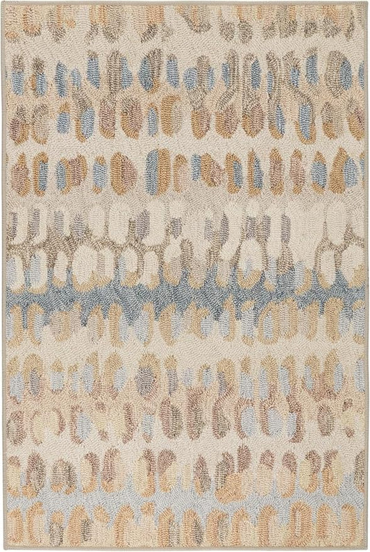 Dash & Albert Paint Chip Multi Machine Washable Rug, 7.5 X 9.5 Feet, Multicolored/Natural Geometric Pattern