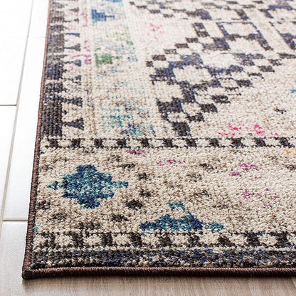 SAFAVIEH Madison Collection X-Large Area Rug - 12' x 18', Black & Yellow, Boho Diamond Distressed Design, Non-Shedding & Easy Care, Ideal for High Traffic Areas in Living Room, Bedroom (MAD418Z)