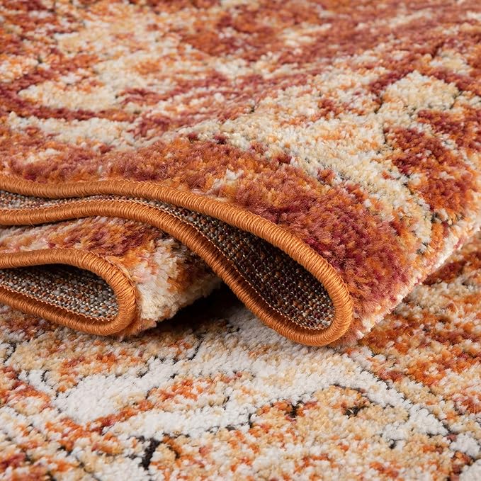 Unique Loom Isabella Collection Area Rug - Adjani (5' 1" x 8' Rectangle, Rust Red/ Black)