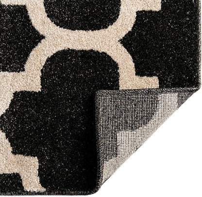 Rugs.com Lattice Collection Rug – 5' x 8' Black Medium Rug Perfect for Bedrooms, Dining Rooms, Living Rooms