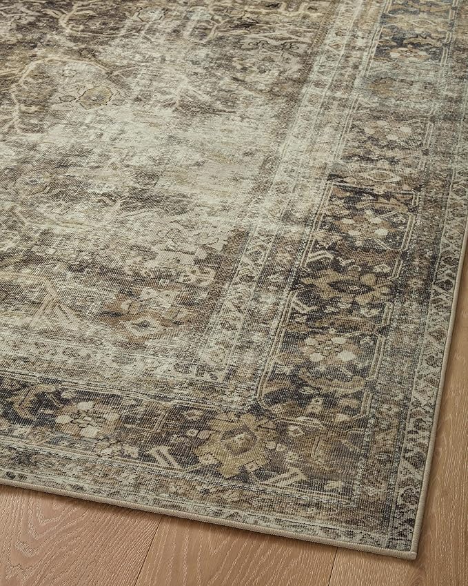 Loloi Magnolia Home by Joanna Gaines Sinclair Collection SIN-01 Pebble/Taupe 2'-3" x 11'-6", .25" Pile Height, Machine Washable, Runner Rug