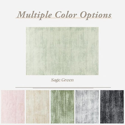 Sage Green Rugs for Bedroom,Small Boho Abstract Washbale Non Slip Area Rug for Kitchen Entryway,Light Green
